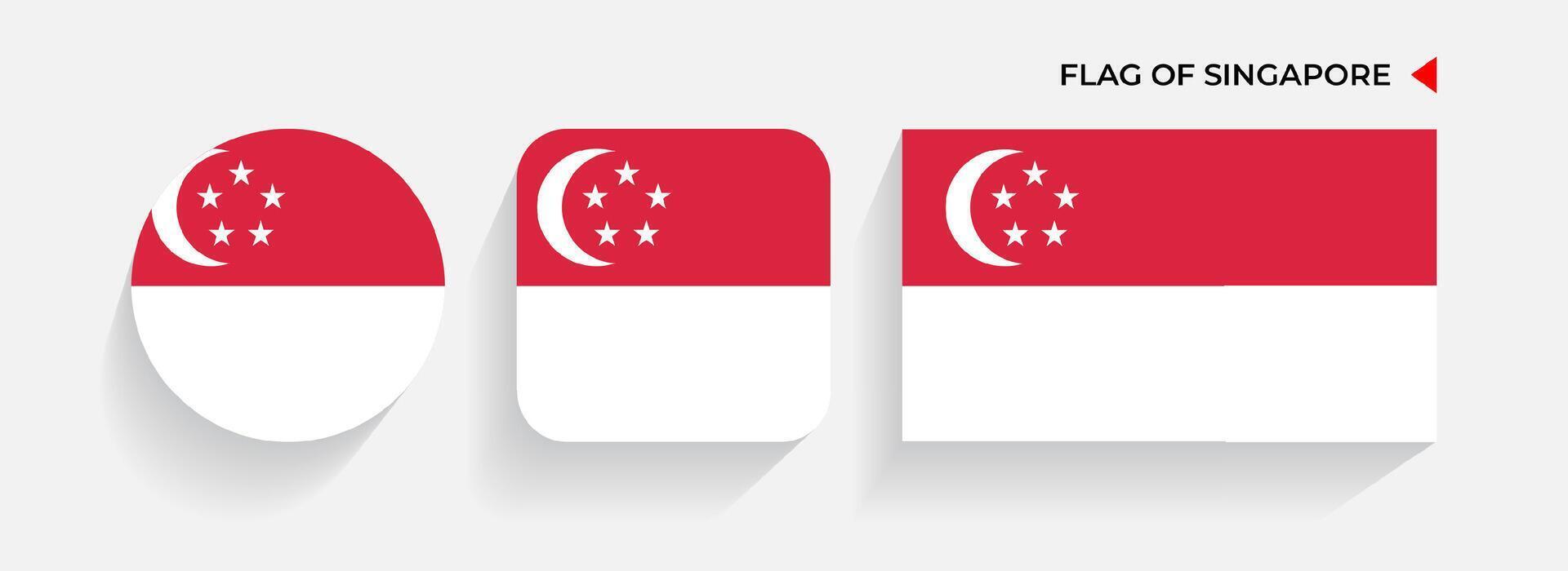 Singapore arranged in round, square and rectangular shapes vector