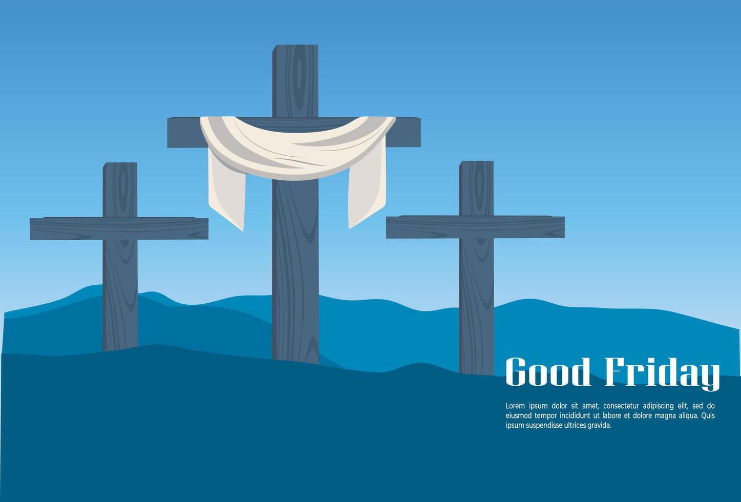 Jesus christian good friday event illustration social media post vector