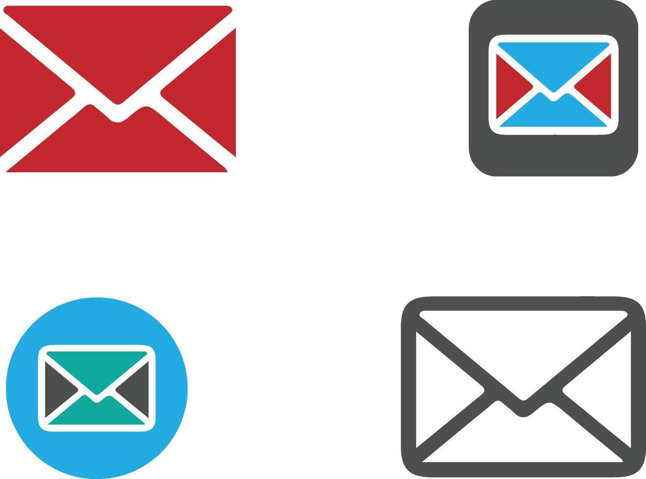 correo electrónico icono colocar. mi correo conjunto icono vector para computadora y paquete.movil de azul y negro plano iconos