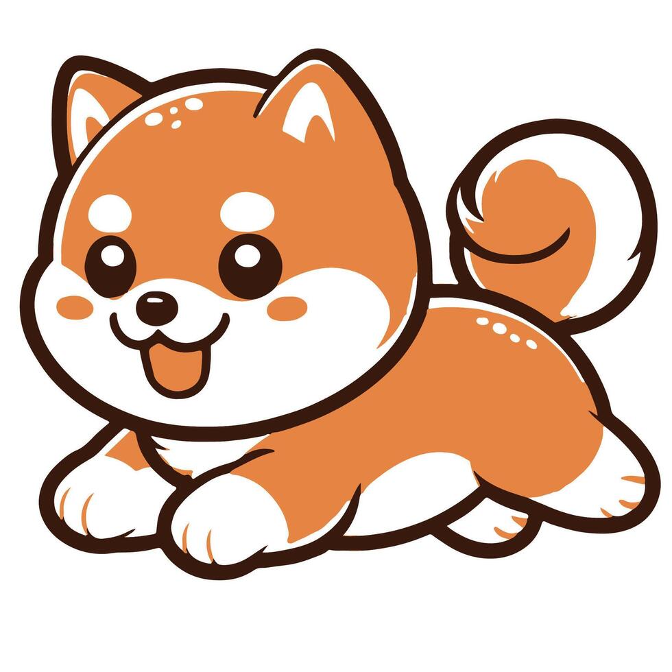 Shiba Inu isolated on a white background, vector illustration.