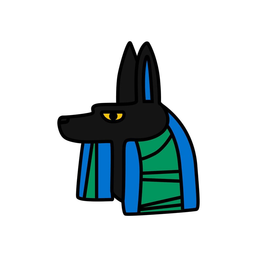 Ancient Egyptian god Anubis. Cartoon icon vector
