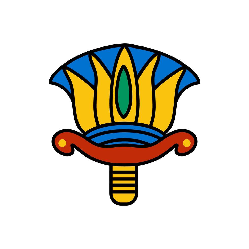 Lotus flower. Cartoon Egyptian Lotus Icon. vector