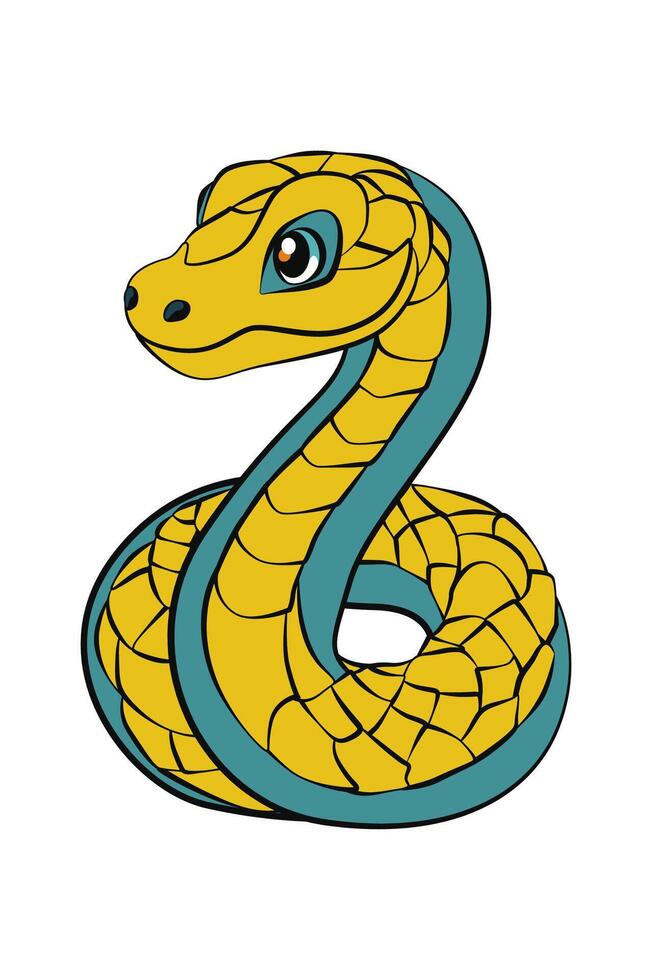 vector dibujos animados serpiente. ilustración de linda serpiente.