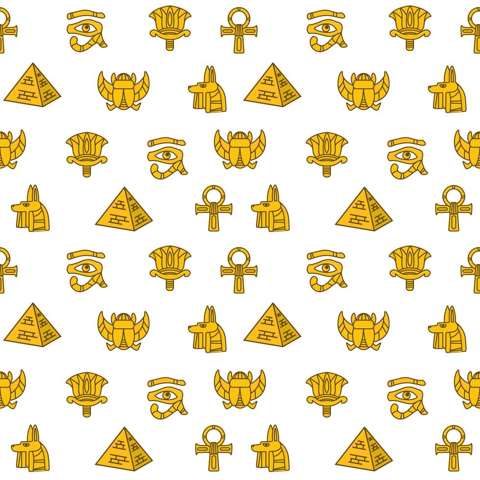 Seamless pattern with Egypt icons. vector