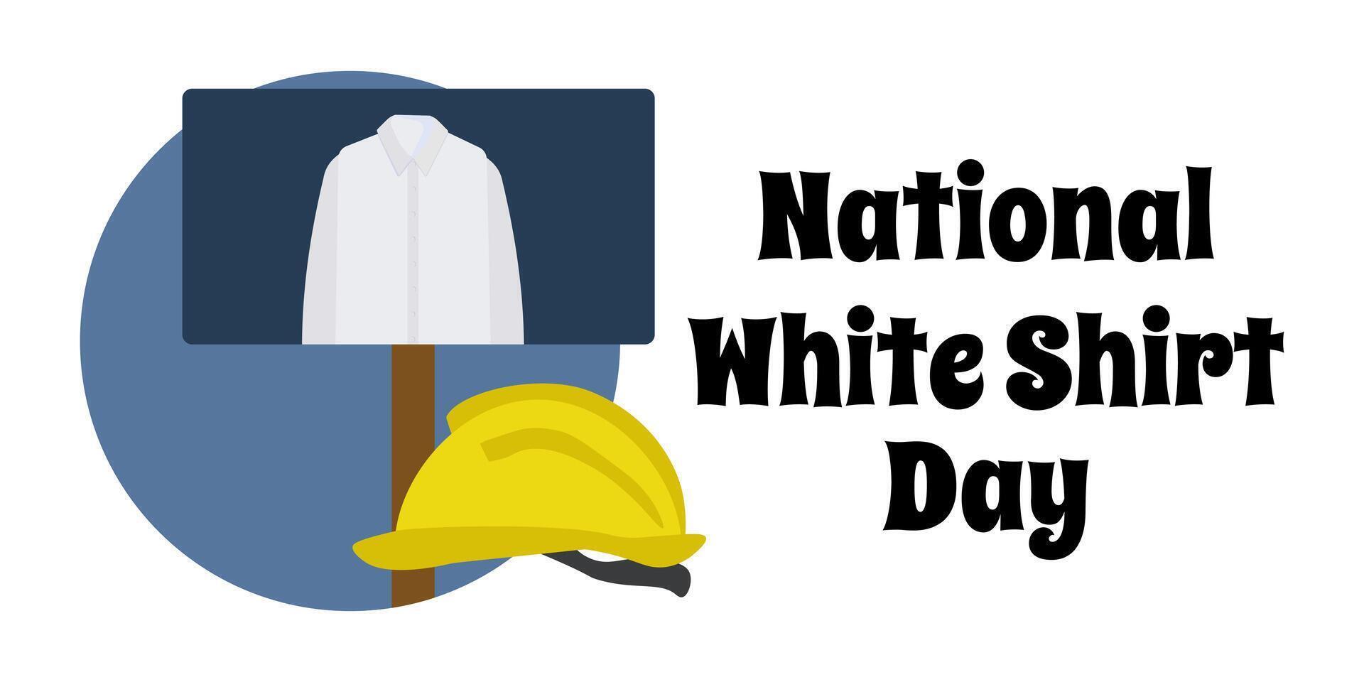 National White Shirt Day, simple horizontal holiday poster or banner design vector