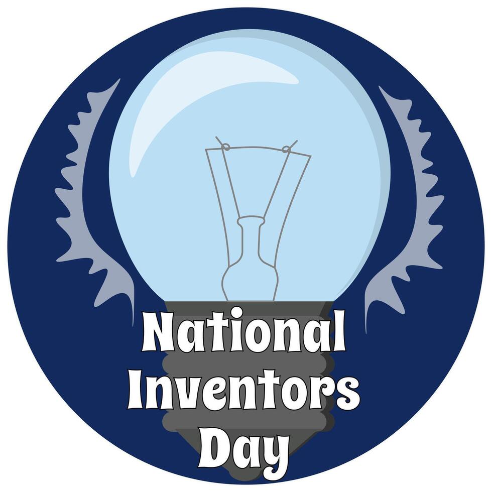 National Inventors Day, simple square holiday poster or banner design vector