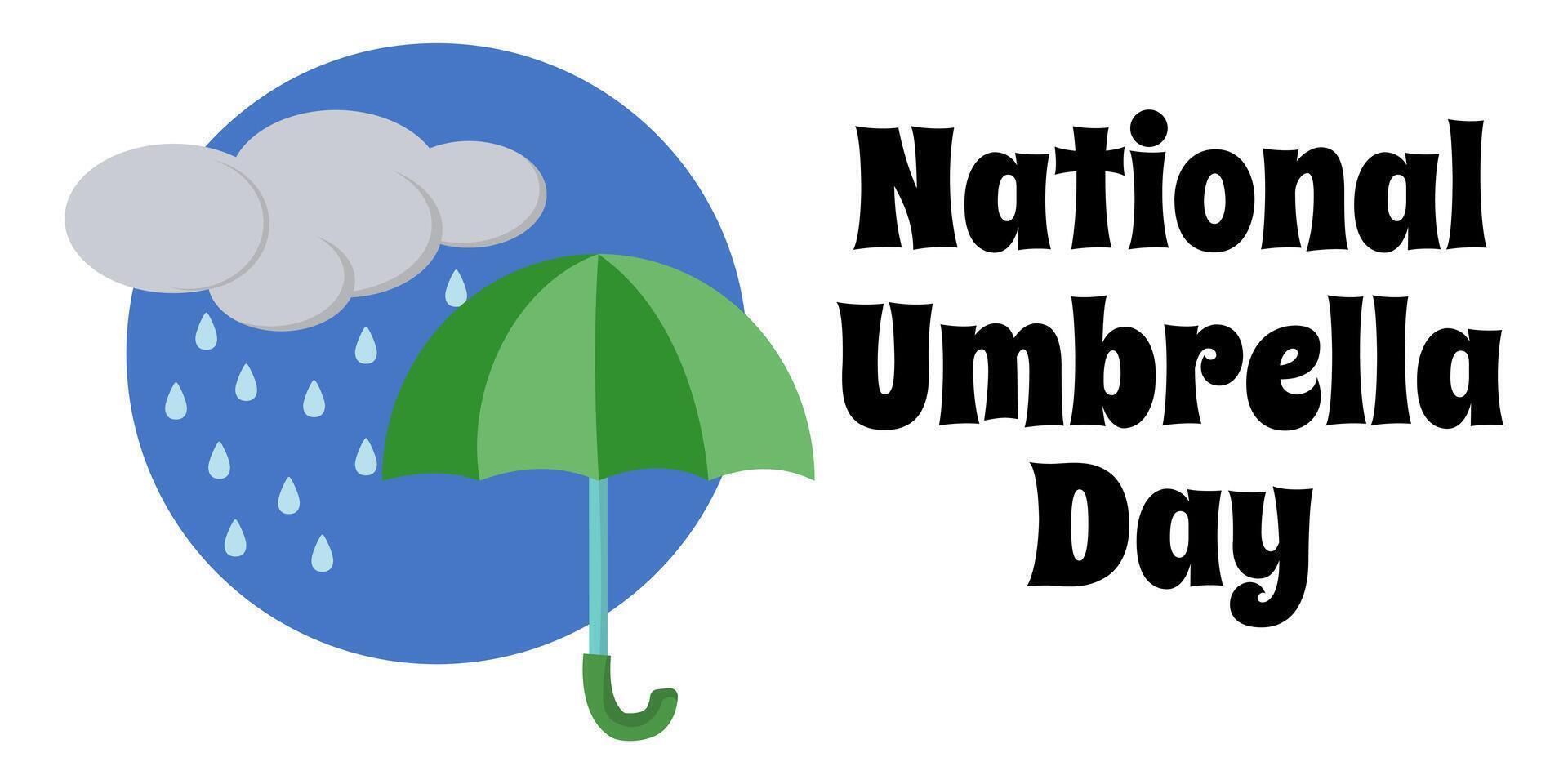 National Umbrella Day, simple horizontal holiday poster or banner design vector