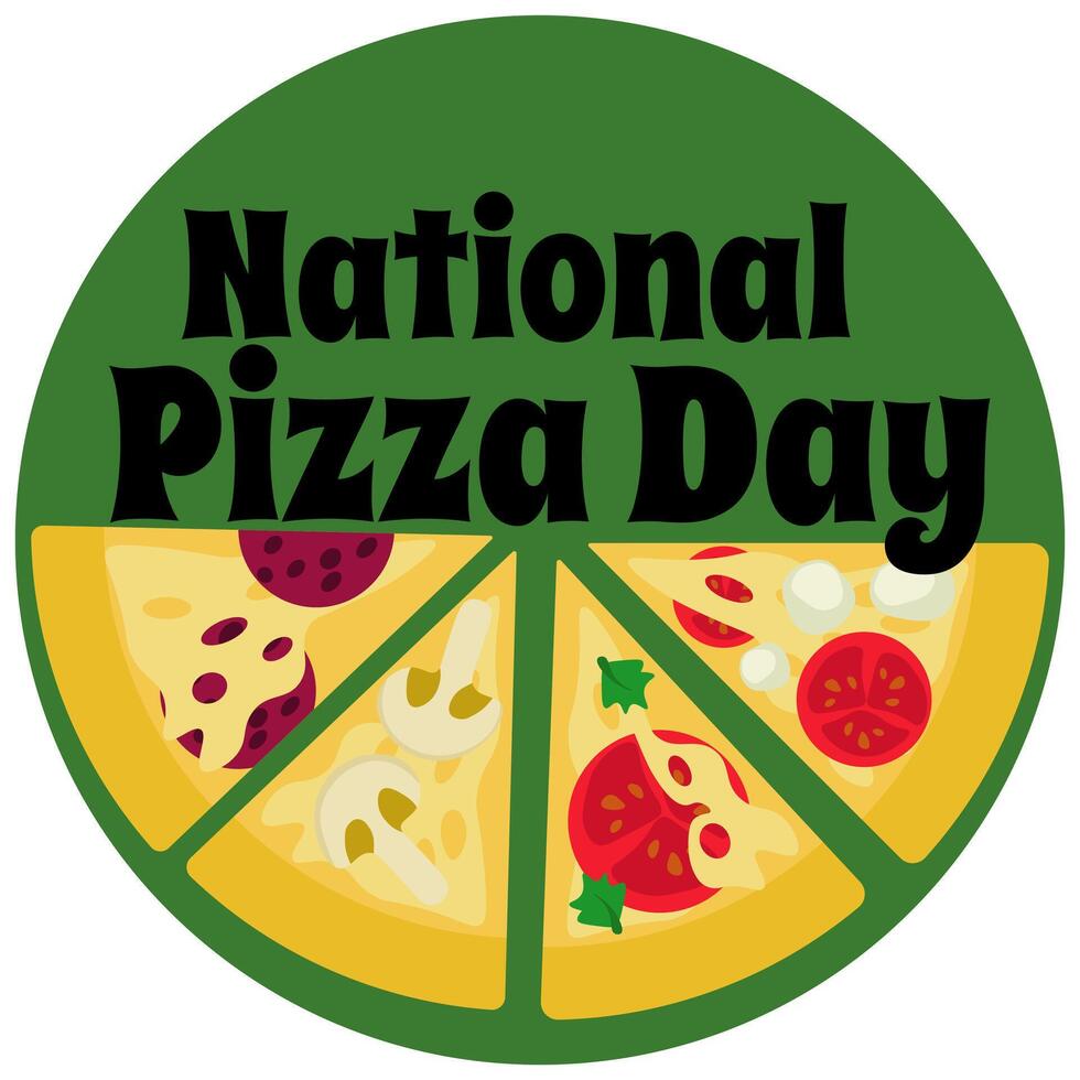 nacional Pizza día, diseño de cuadrado póster o bandera acerca de popular comida vector