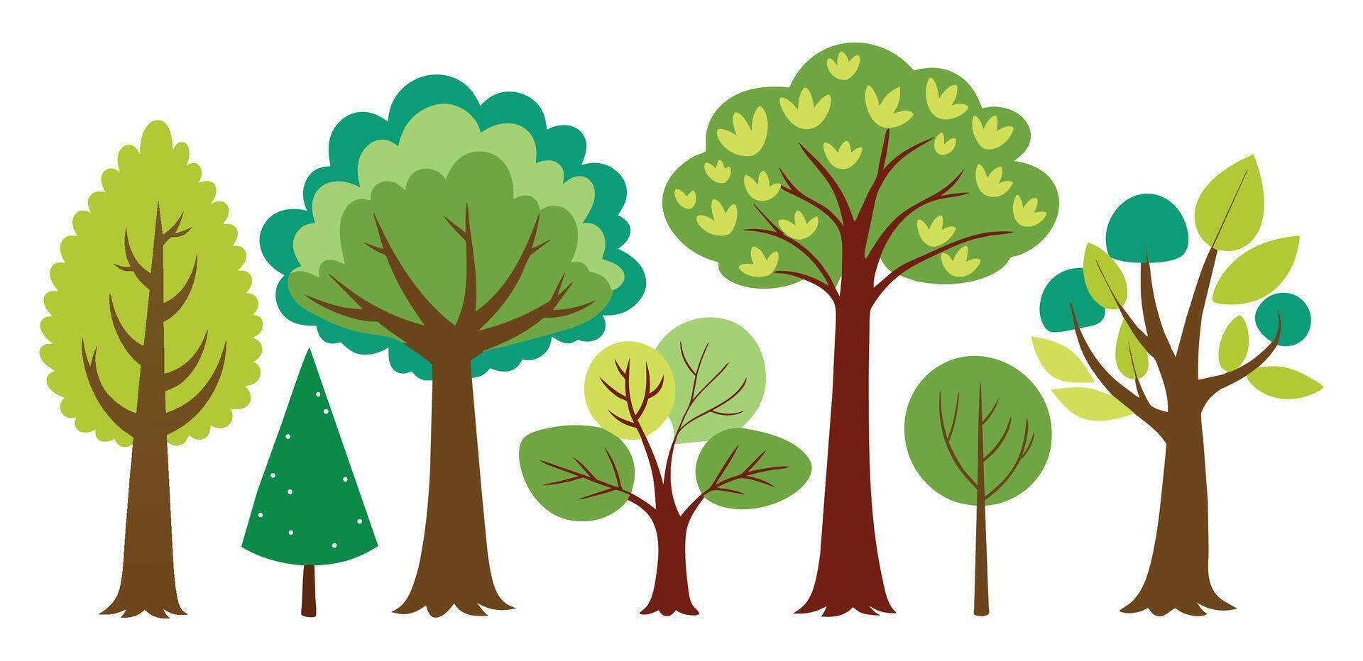 hand-drawn trees collection set, illustration vector for infographic or other uses