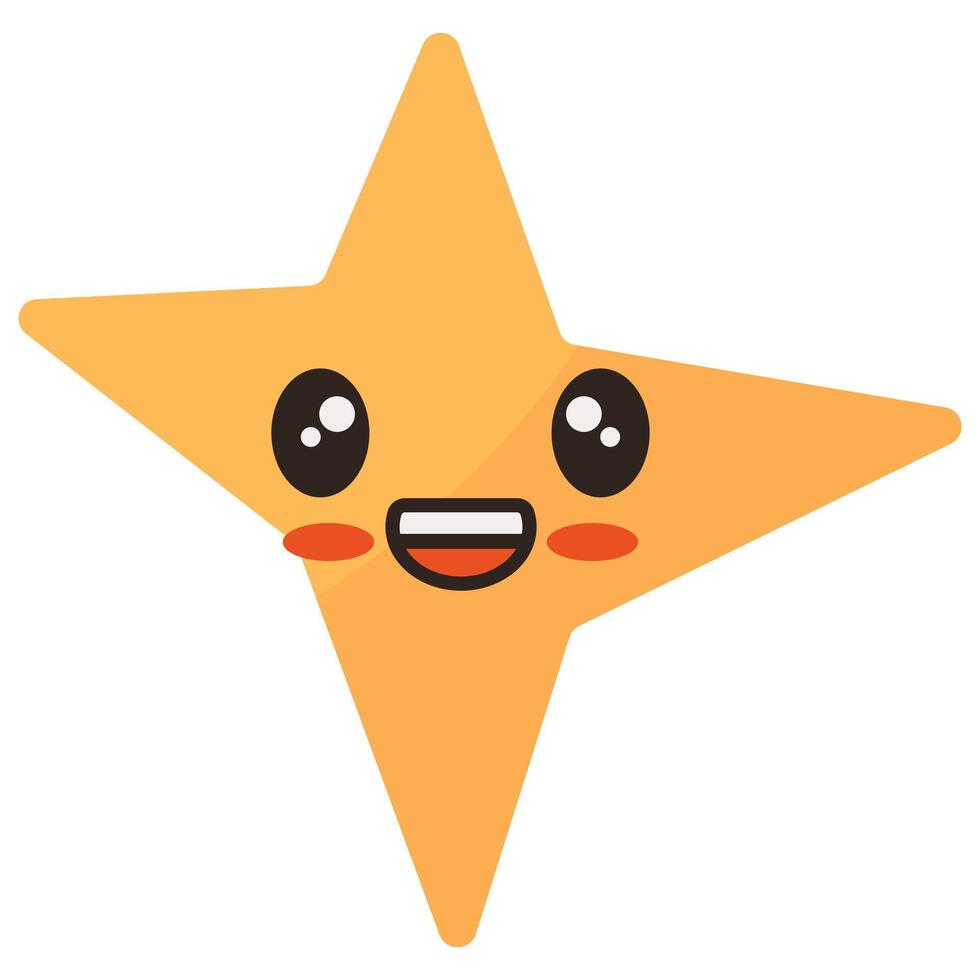 dibujado a mano estrella kawaii elemento. vector icono