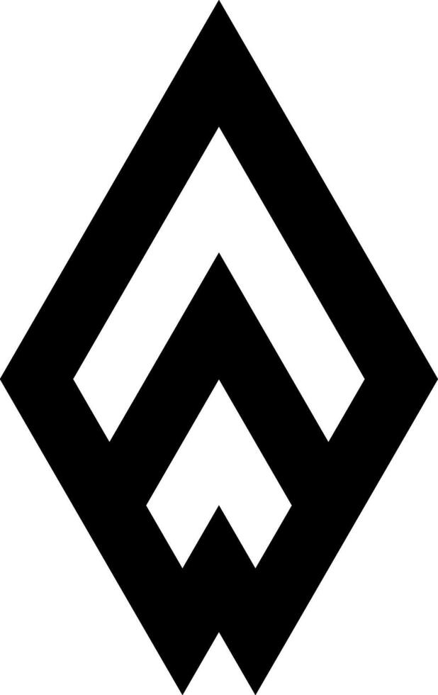 Geometric abstract black and white vector icon. Geometric shapes.