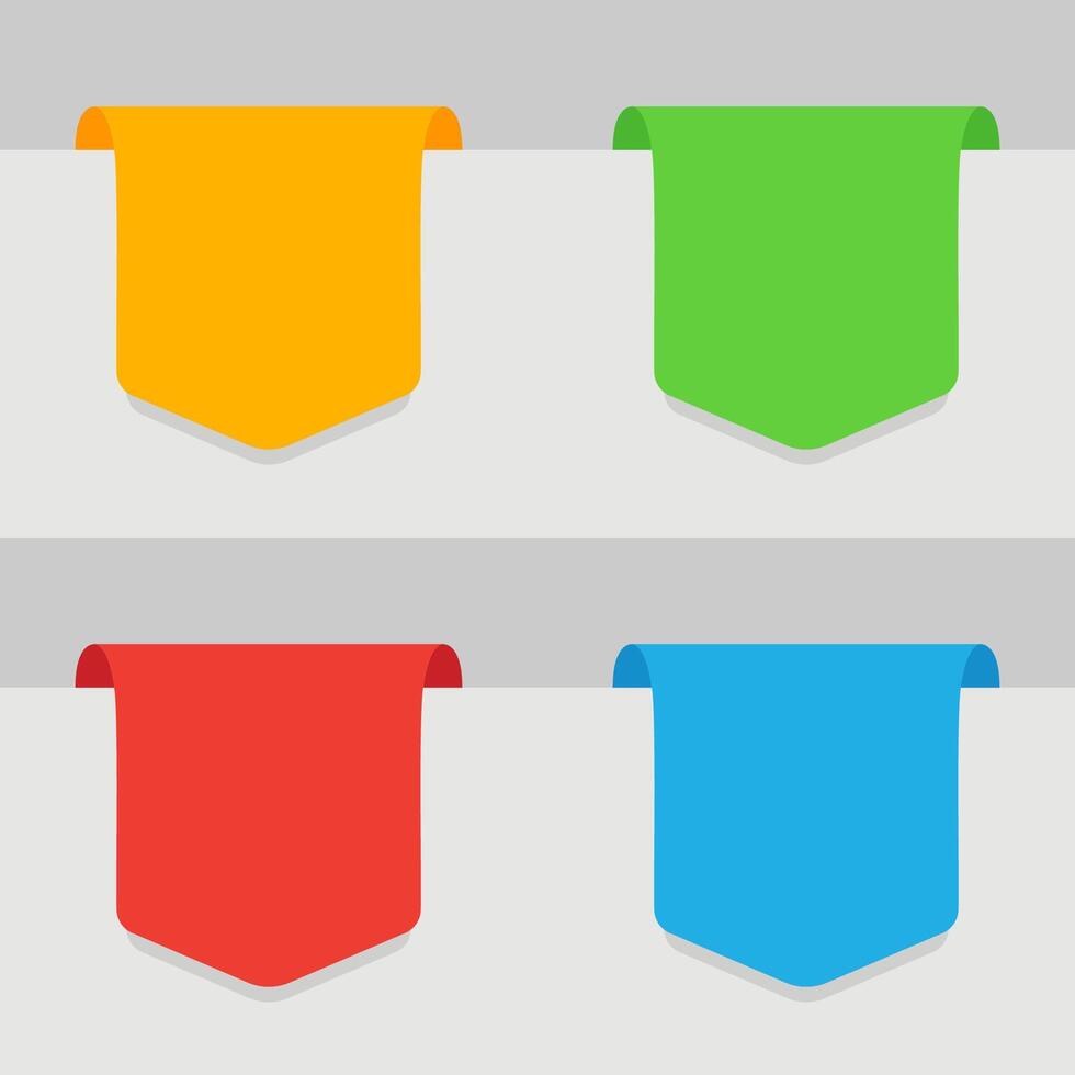 Set of Blank Hanging Ribbons vector