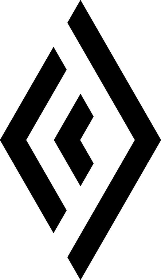 Minimalist symbol in the shape of a rhombus vector