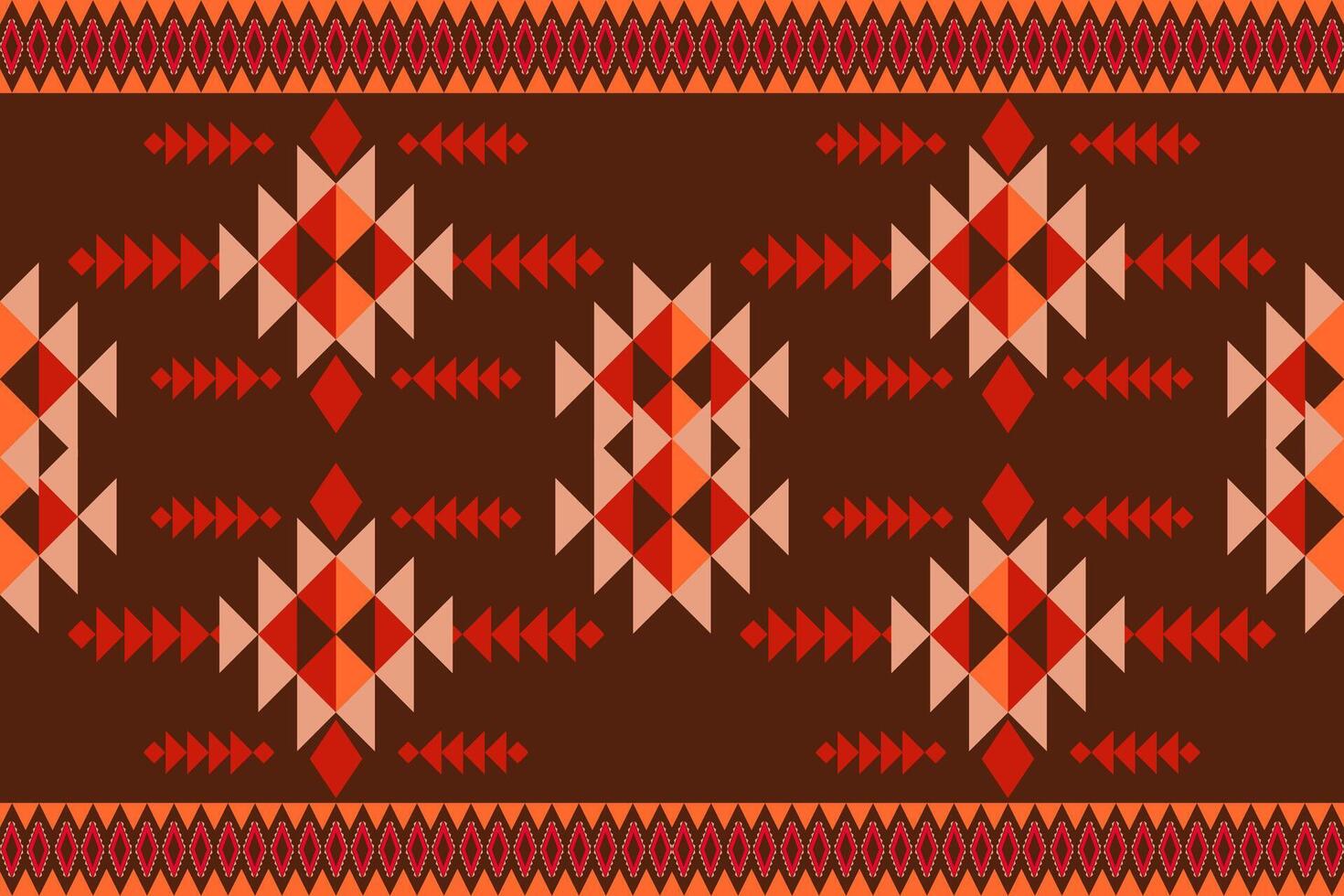 Southwestern Navajo patterns featuring triangles, zigzags, diamonds and stepped motifs  characteristic of traditional Southwestern Native American tribal for textiles and decor fashion and product vector