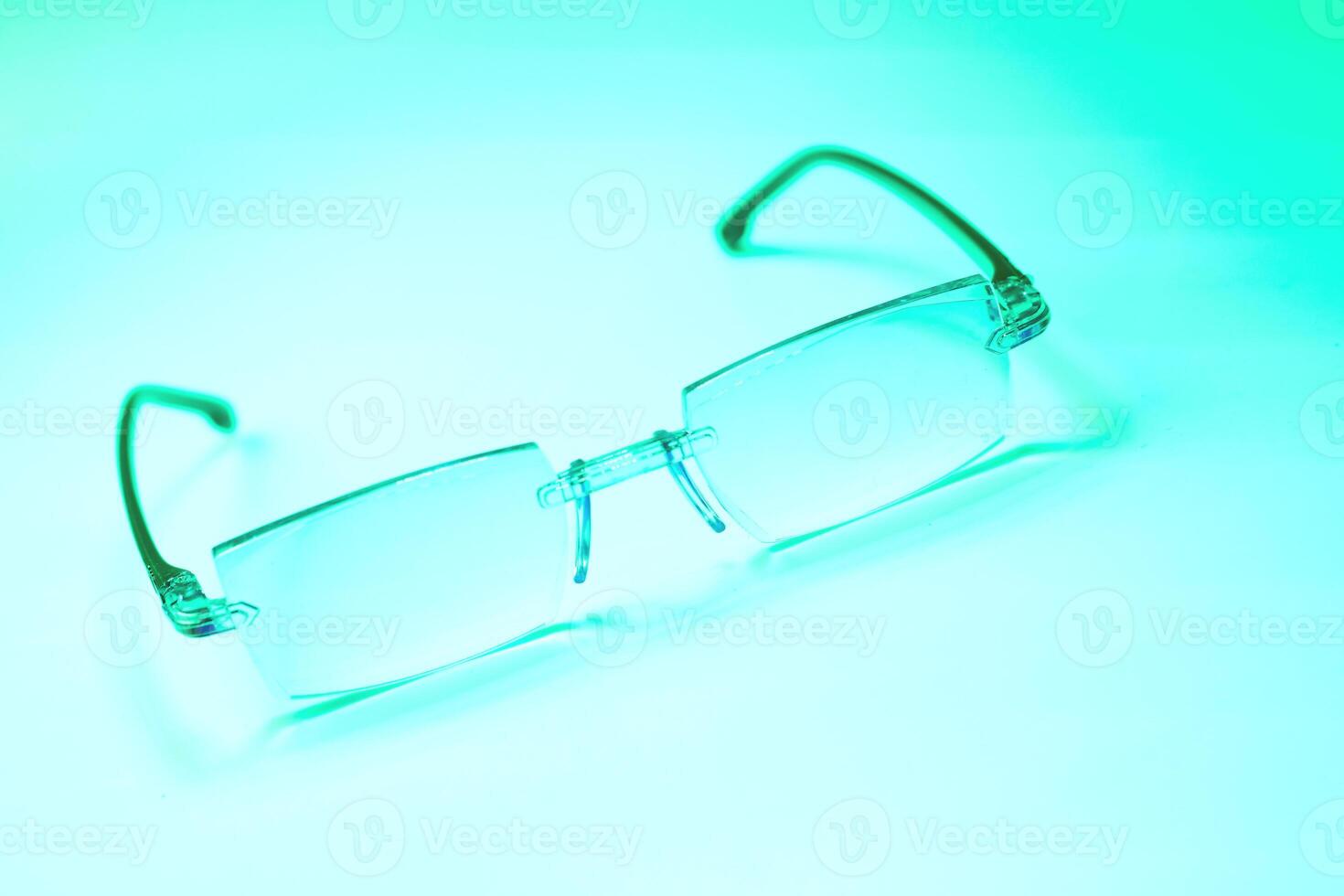 Neon emerald green eyeglasses to improve vision lounge photo