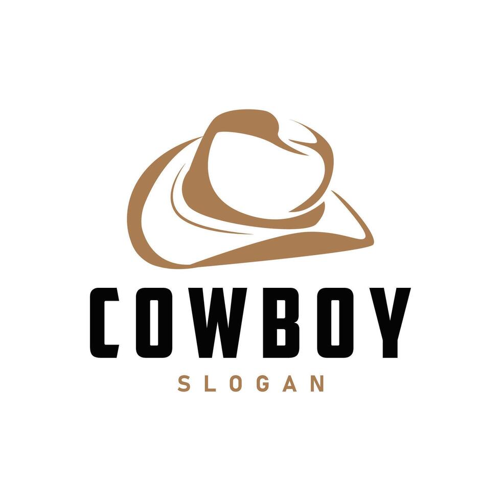 Cowboy hat logo simple old west country texas cowboy black minimalist design retro vintage vector silhouette