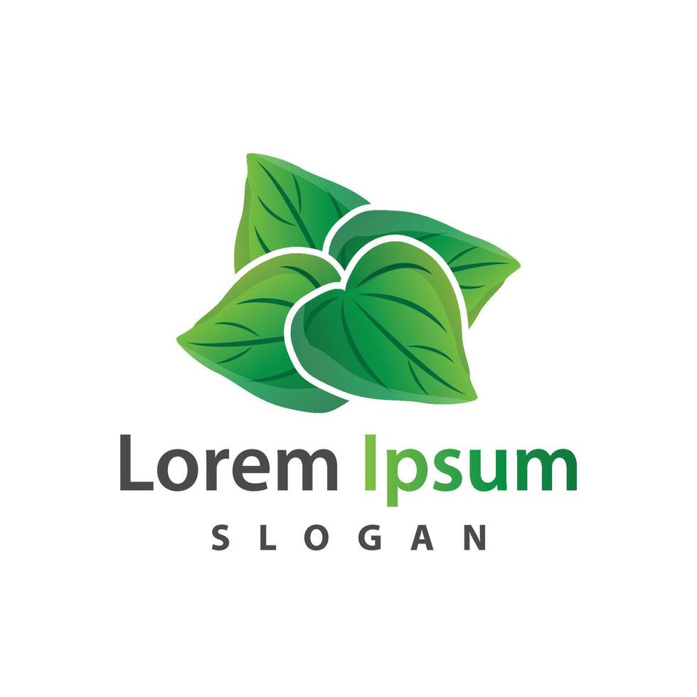 Leaf logo design icon green nature element ecology vector illustration template