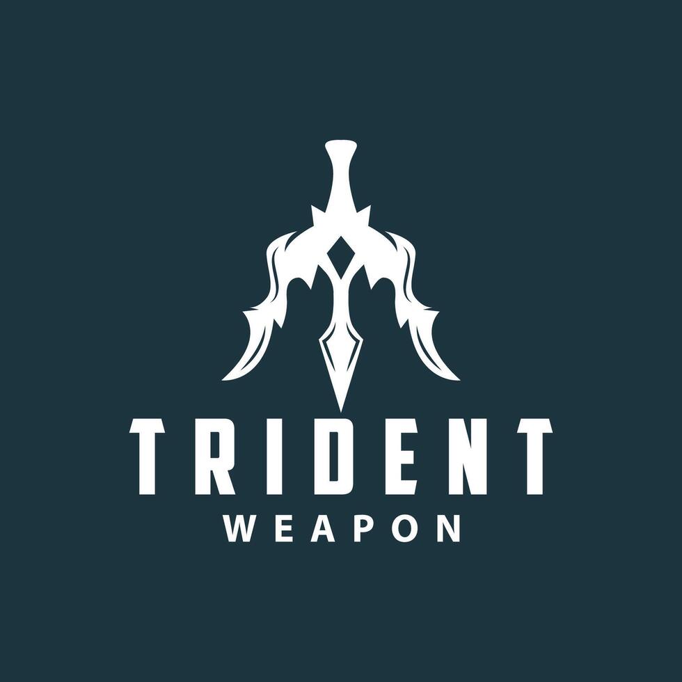 Neptune Poseidon Trident Logo, Spear Simple Vintage Template Design vector