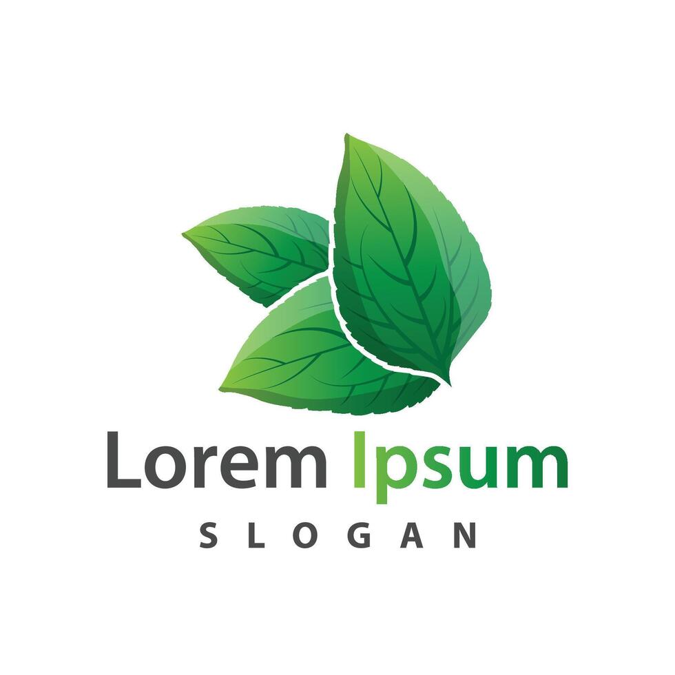 Leaf logo design icon green nature element ecology vector illustration template