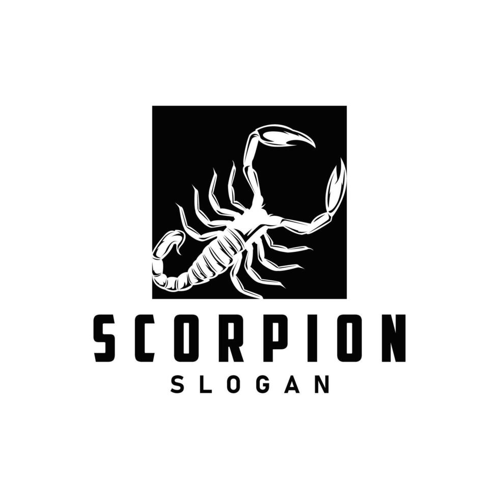 Scorpion logo identity design vintage retro simple black silhouette template poisonous forest animal vector