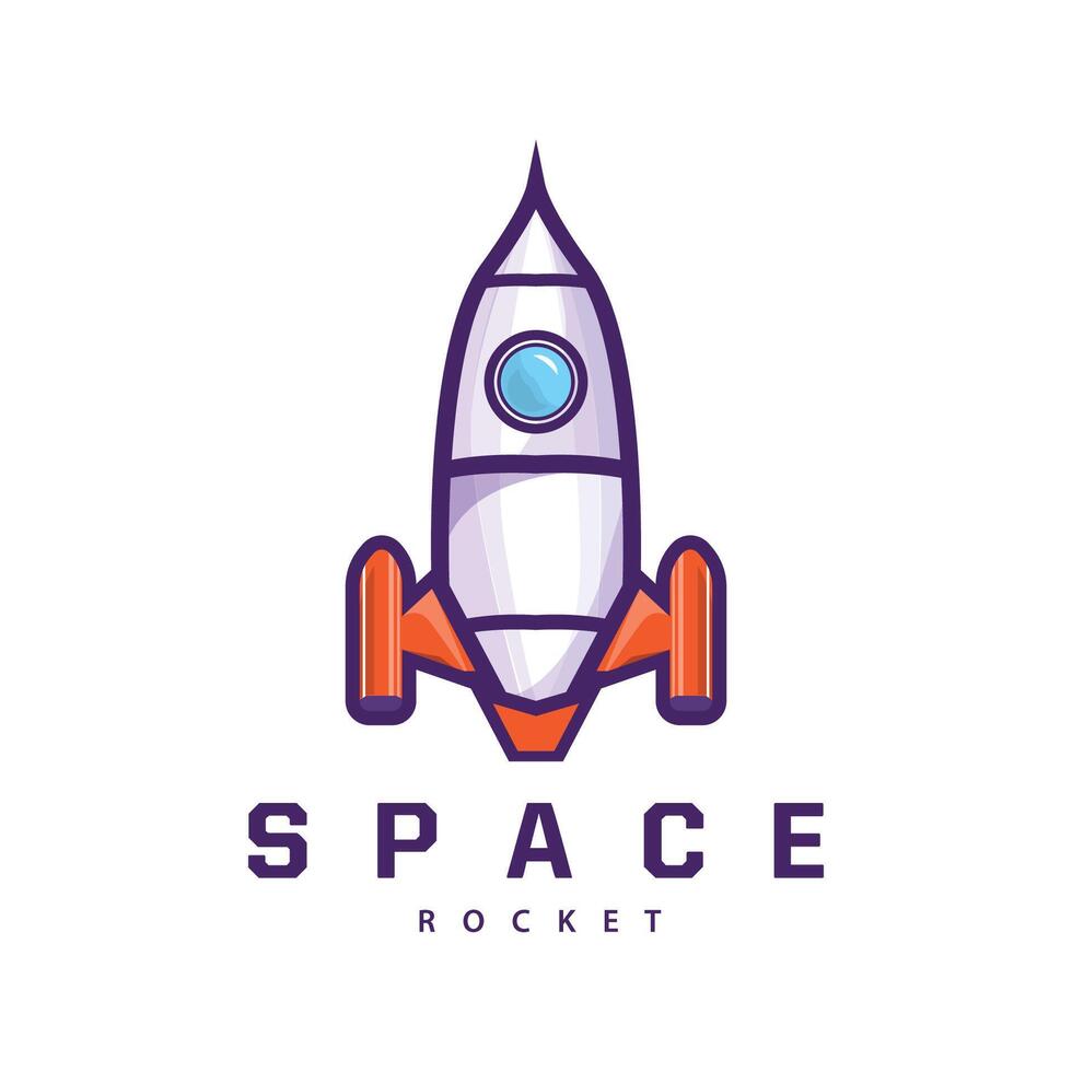 Space exploration vehicle technology space rocket logo design illustration modern simple template vector