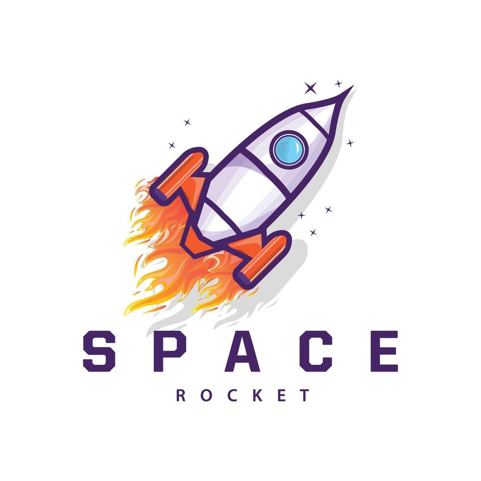 espacio exploración vehículo tecnología espacio cohete logo diseño ilustración moderno sencillo modelo vector