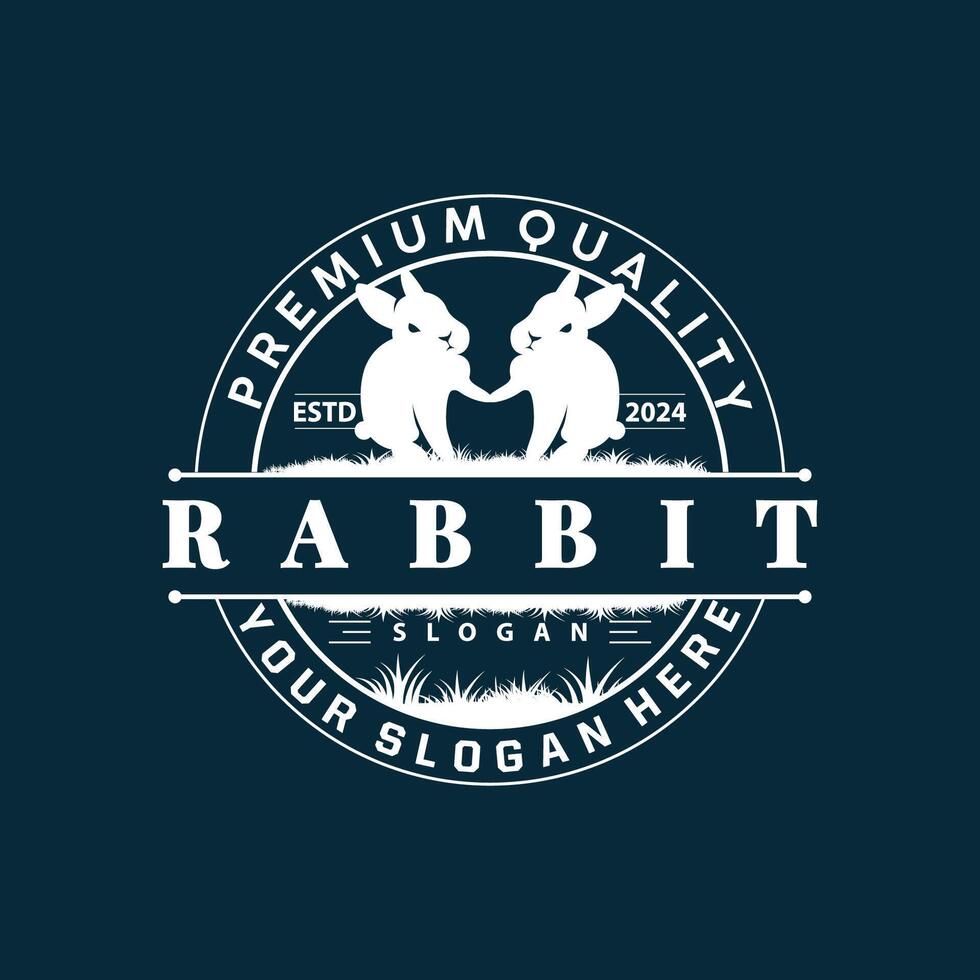 Rabbit logo design cute bunny simple animal silhouette illustration template vector