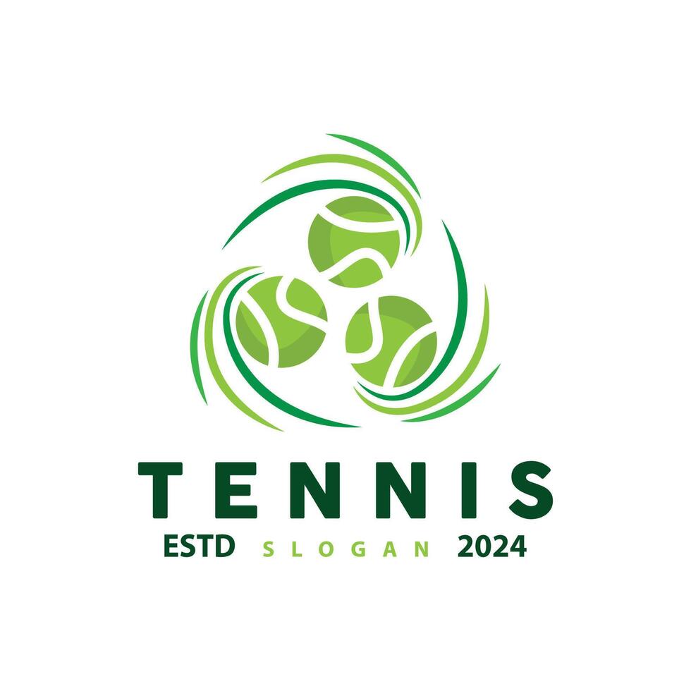 Tennis Sports Logo, Ball and Racket Design for Simple and Modern Tournament Championship Sports vector