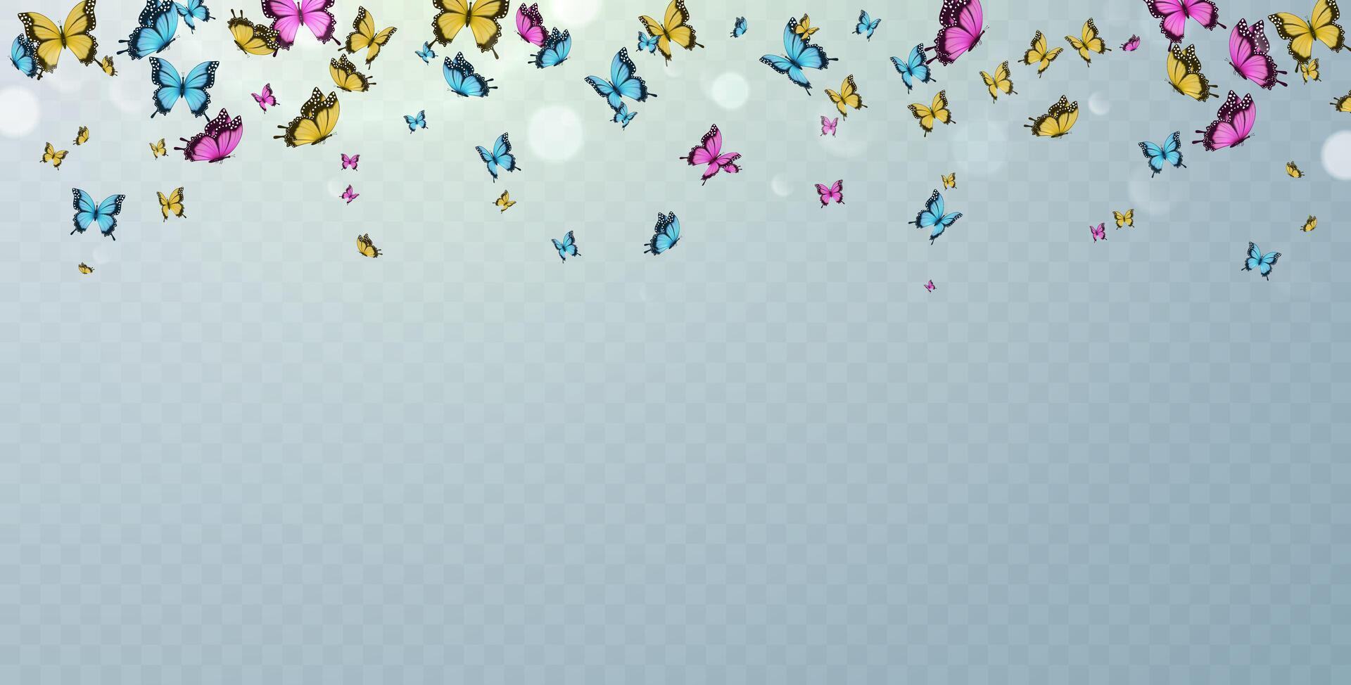 volador vistoso mariposas en el del sol rayos vector ilustración.