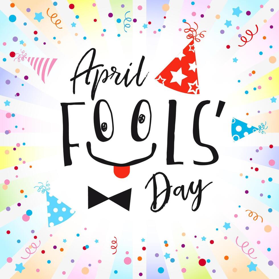 April fools day greeting card. vector