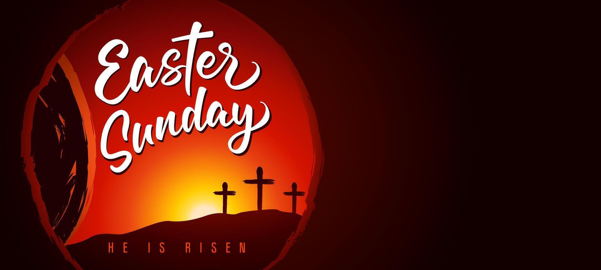 Pascua de Resurrección domingo invitación modelo. vector imagen con vacío blanco. tarjeta postal muestra diseño