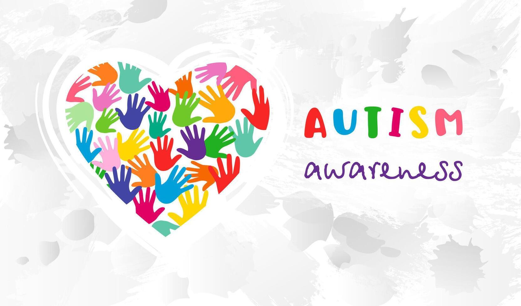 World Autism Awareness Day web banner with cute heart shape. Creative logo concept. Arts school idea vector
