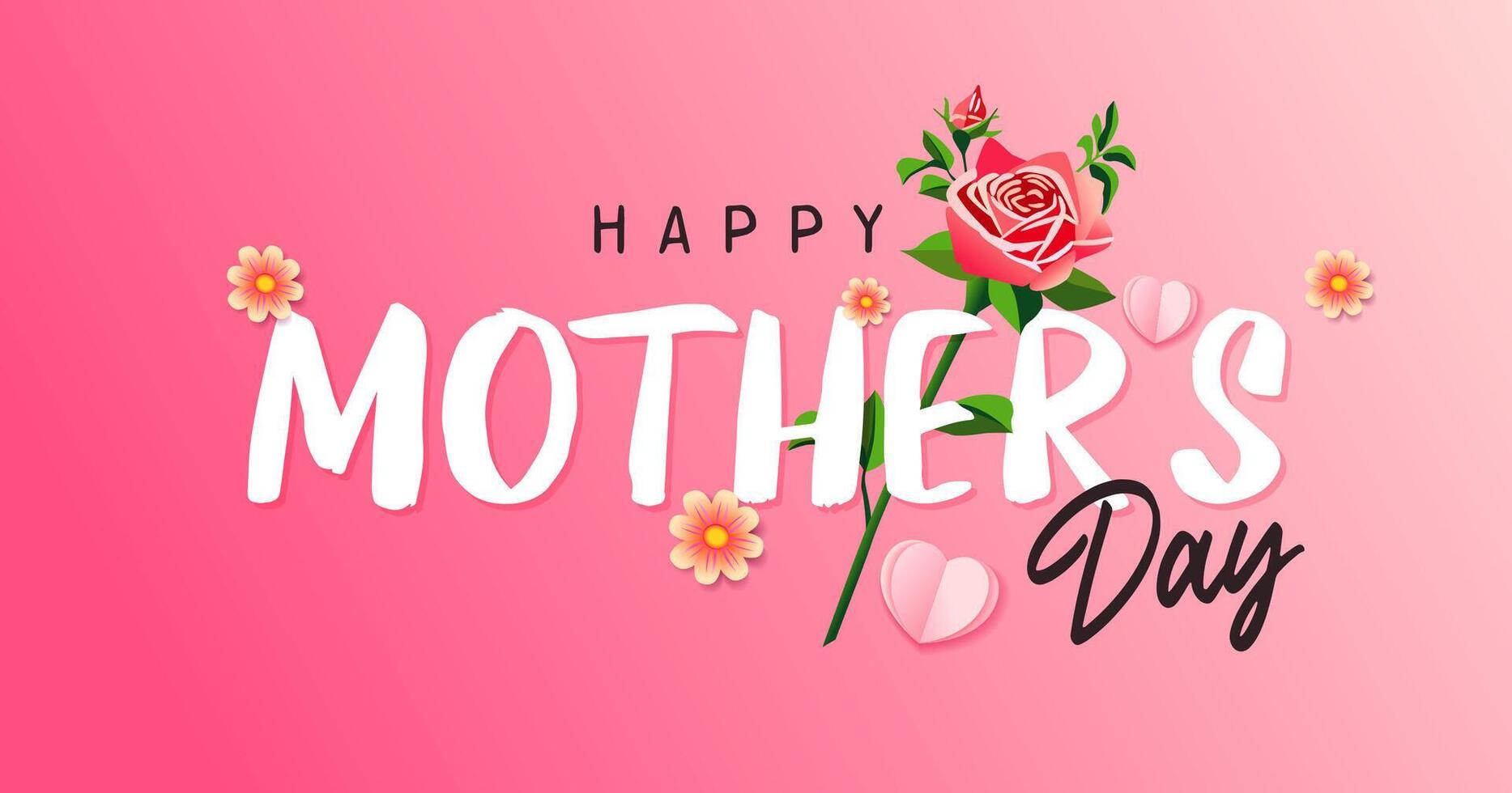 Happy Mother's day greeting card design. Postcard concept vector