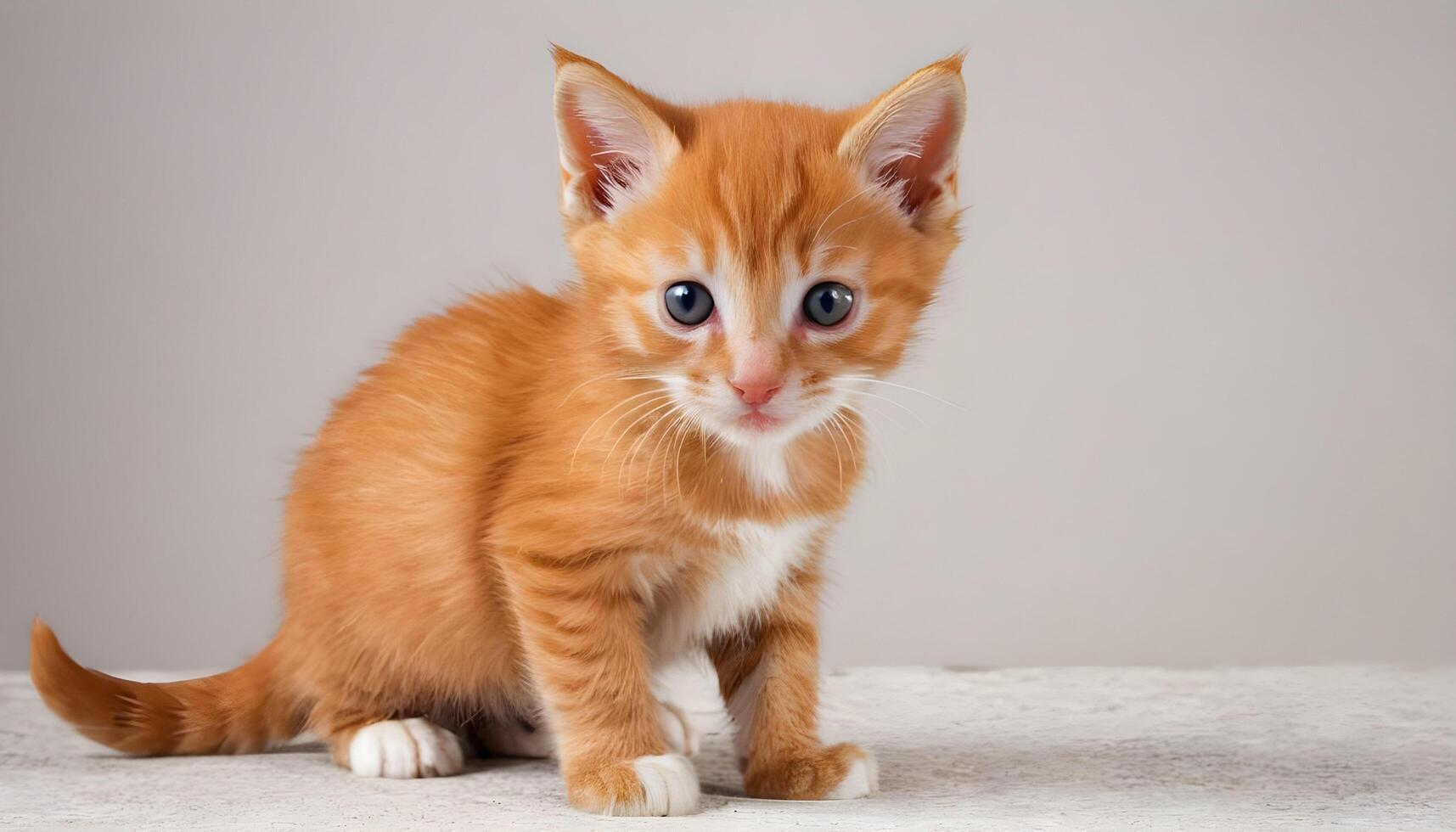 ai generado linda pequeño rojo gatito fotografía, gato fotografía foto