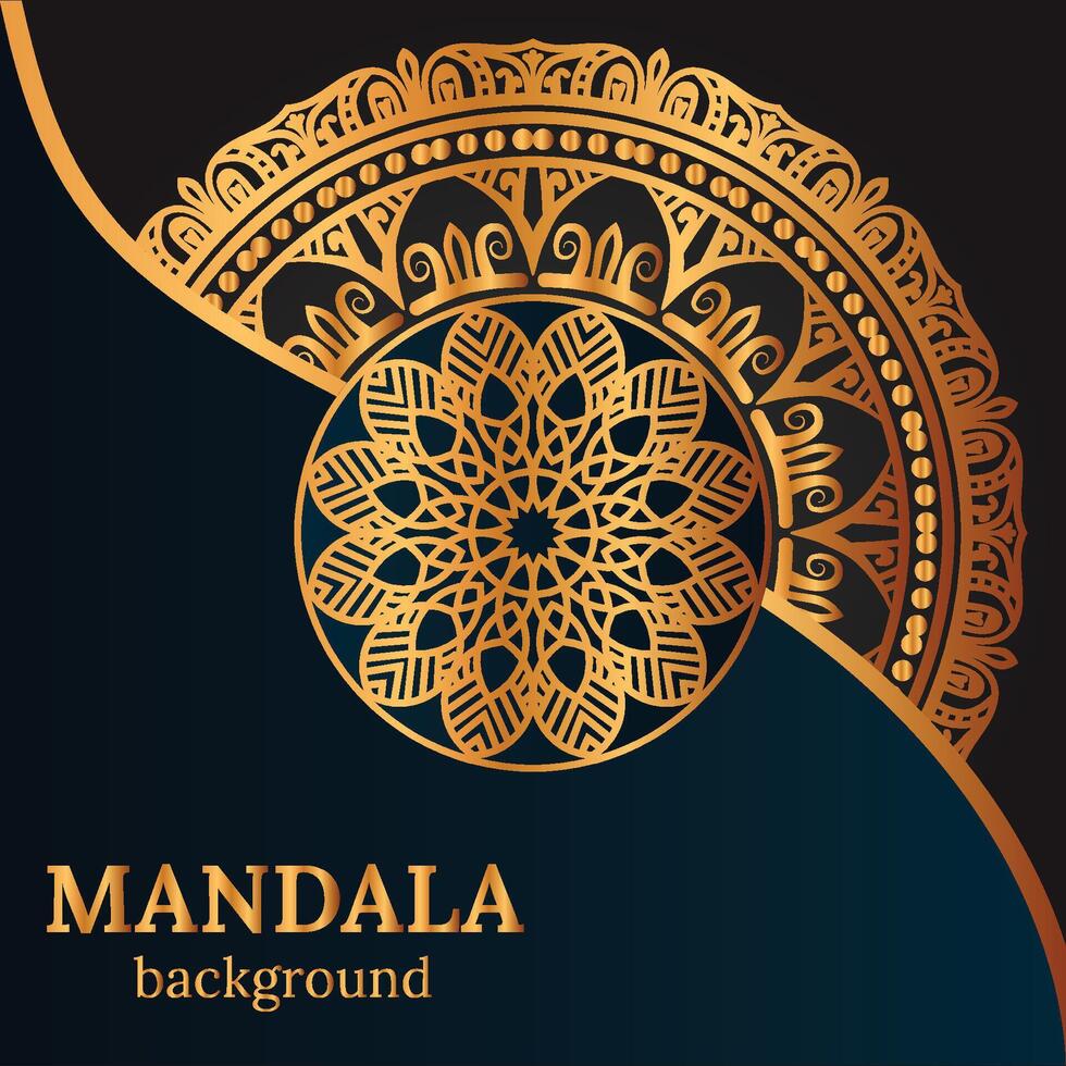 luxury mandala background with golden arabesque pattern arabic islamic east style vector