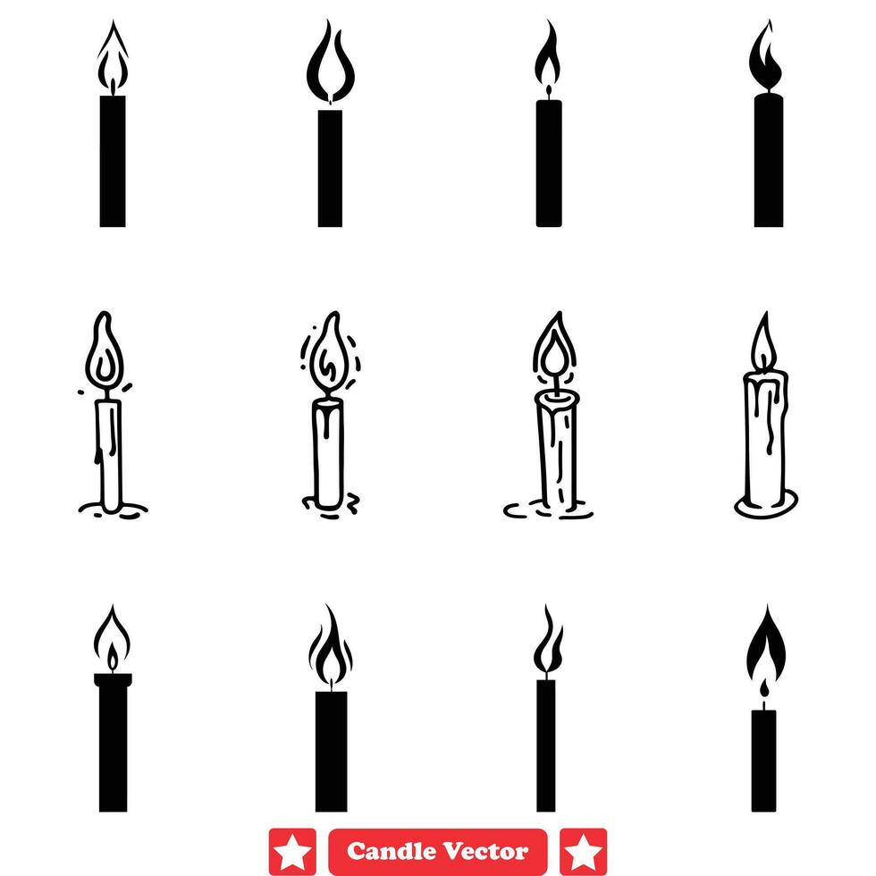 AI generated Warm Glow Creations Beautifully Crafted Candle Vector Silhouettes for Any Project