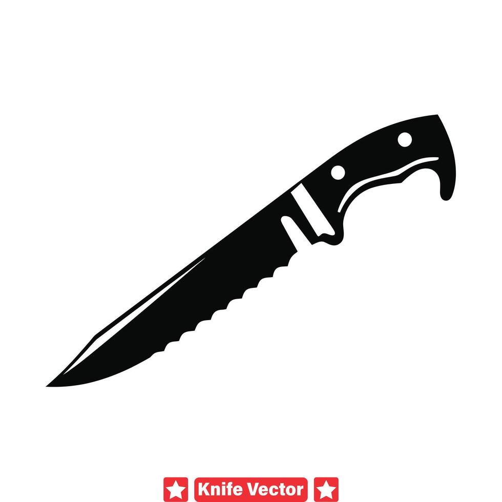 Essential Knife Silhouettes for Crafting, Cooking, and Graphic Design vector