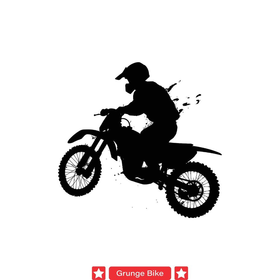 Grunge Bike Pack  Rustic Silhouettes for Urban Graphics and Prints vector