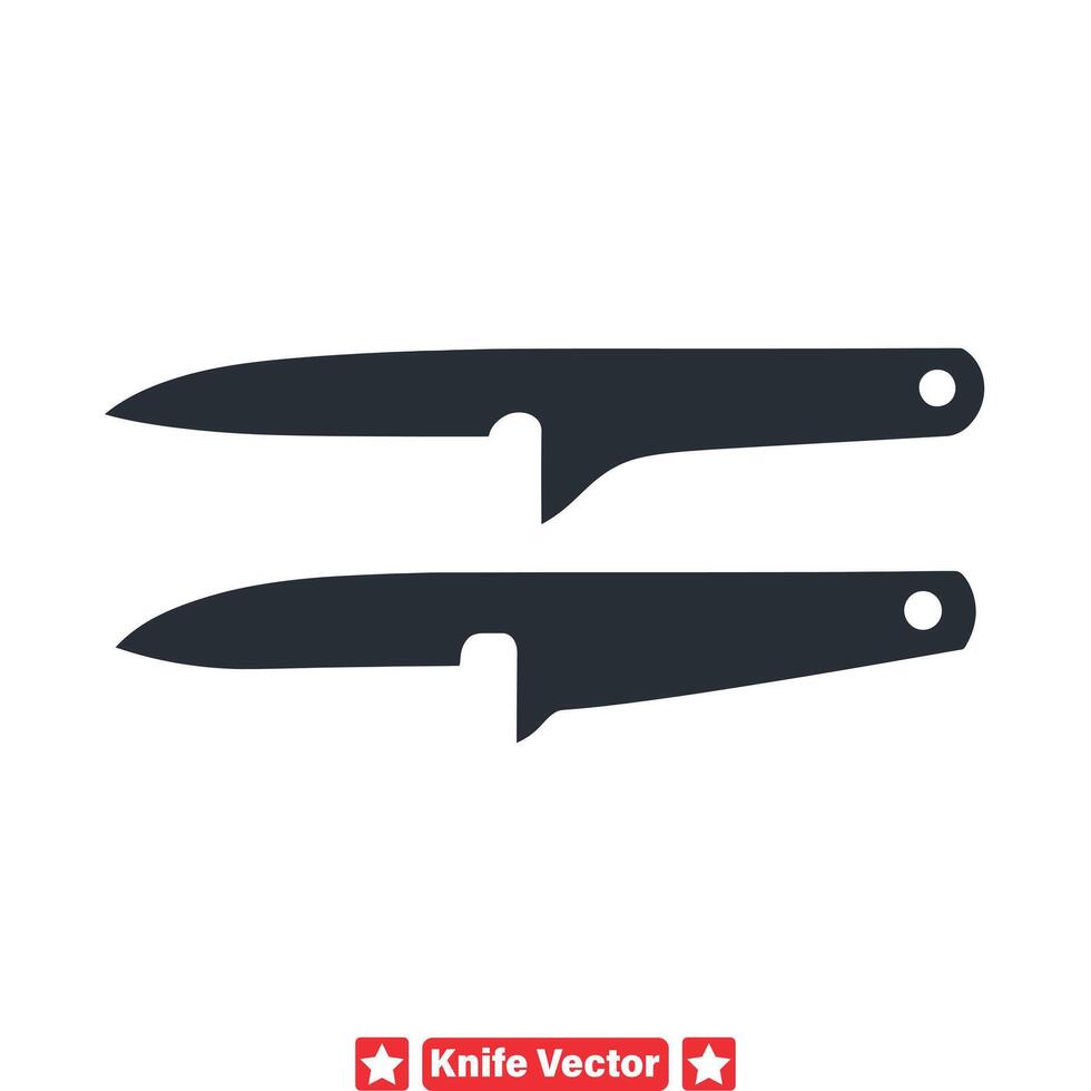 Unleash Your Creativity with Detailed Knife Silhouette Collection vector