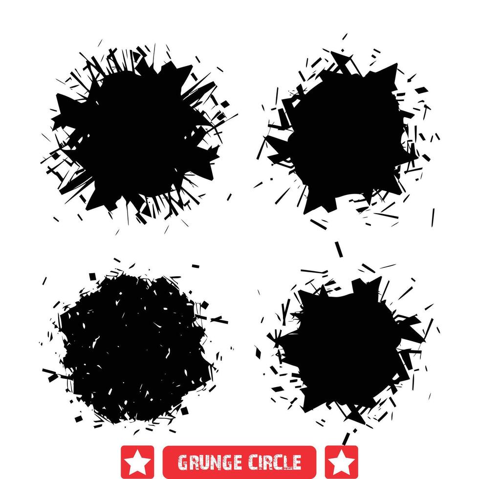 Aged Grunge Circles Vector Pack  Vintage Inspired Circular Silhouettes for Classic and Timeless Design Themes