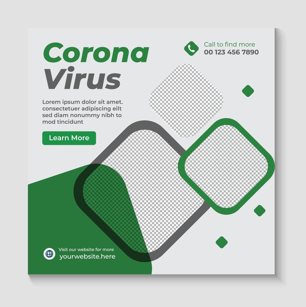Corona Virus social media design vector