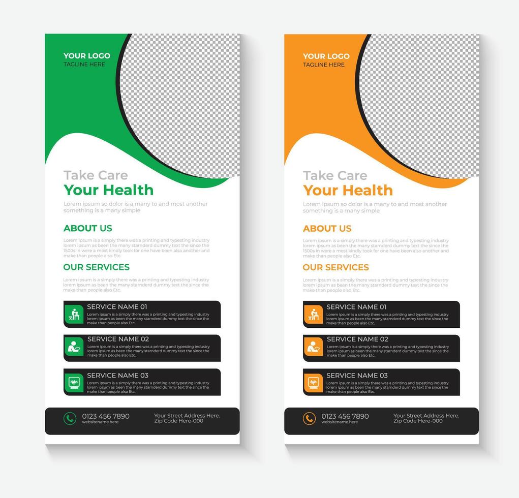 Medical rack card design vector