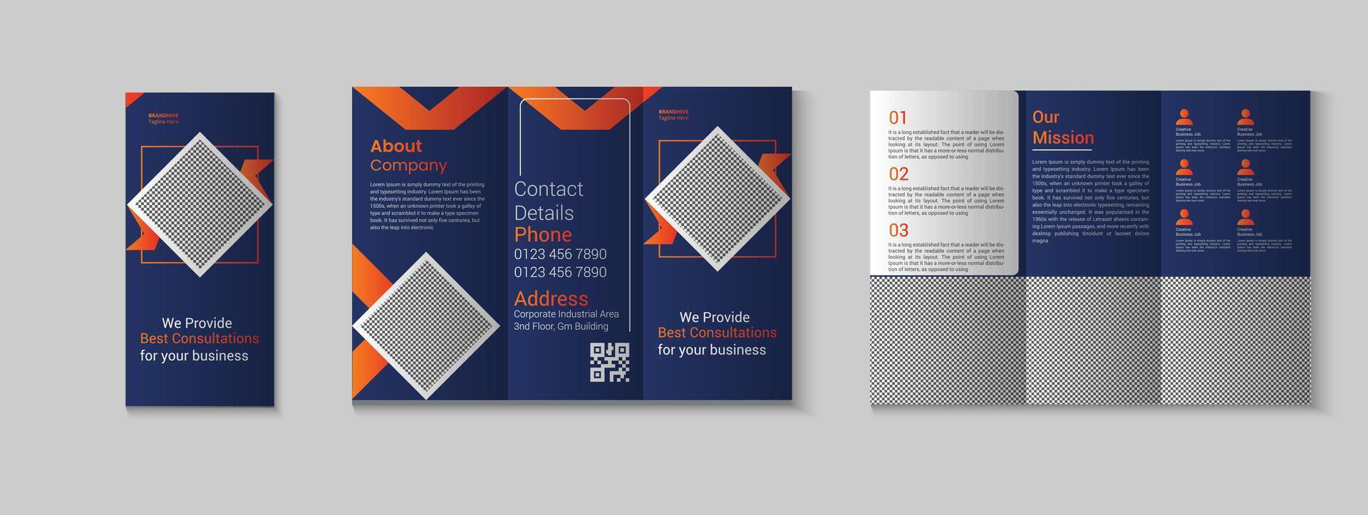 Corporate trifold brochure vector