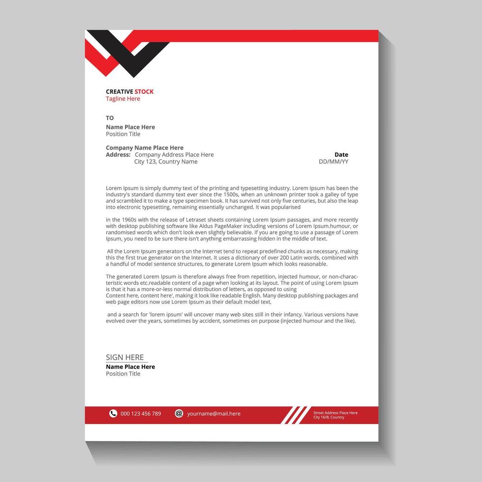 Letterhead design template vector