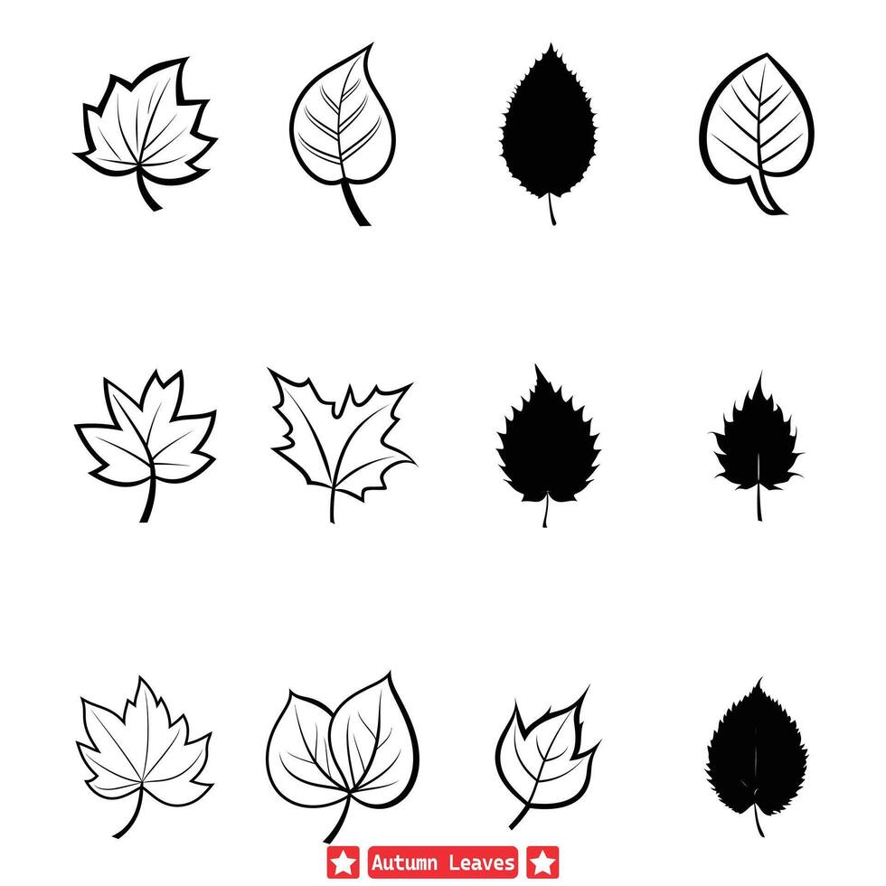 AI generated Autumns Embrace Vector Set