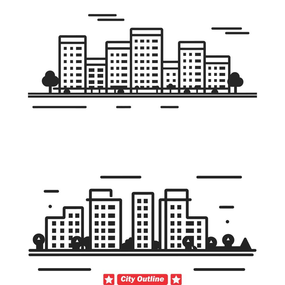 AI generated Metropolitan Marvels Transform Your Designs with Our Comprehensive City Outline Vector Set