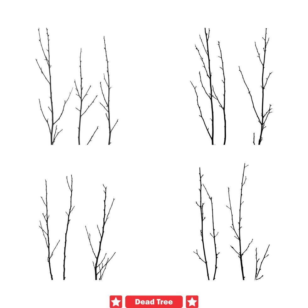 ai generado ecos de naturaleza enigmático muerto árbol vector siluetas para etéreo obras de arte