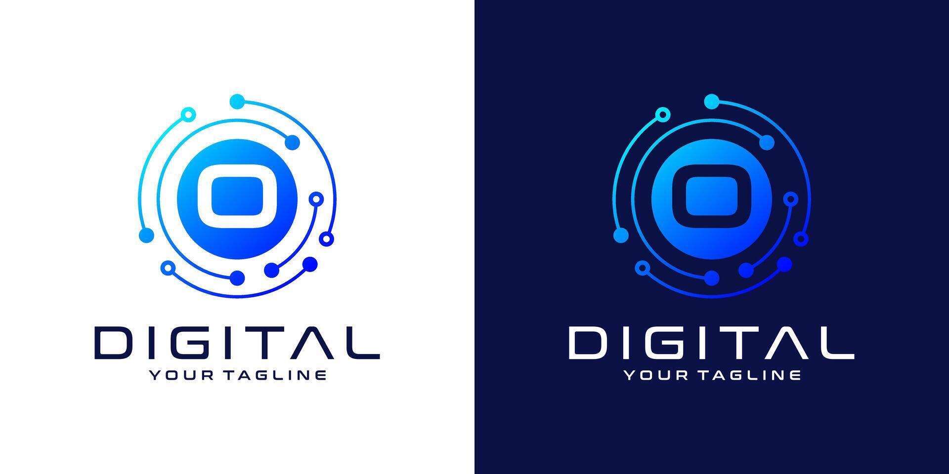 Letter O  logo design template, Abstract point connection technology, digital, data and circle circuit technology vector