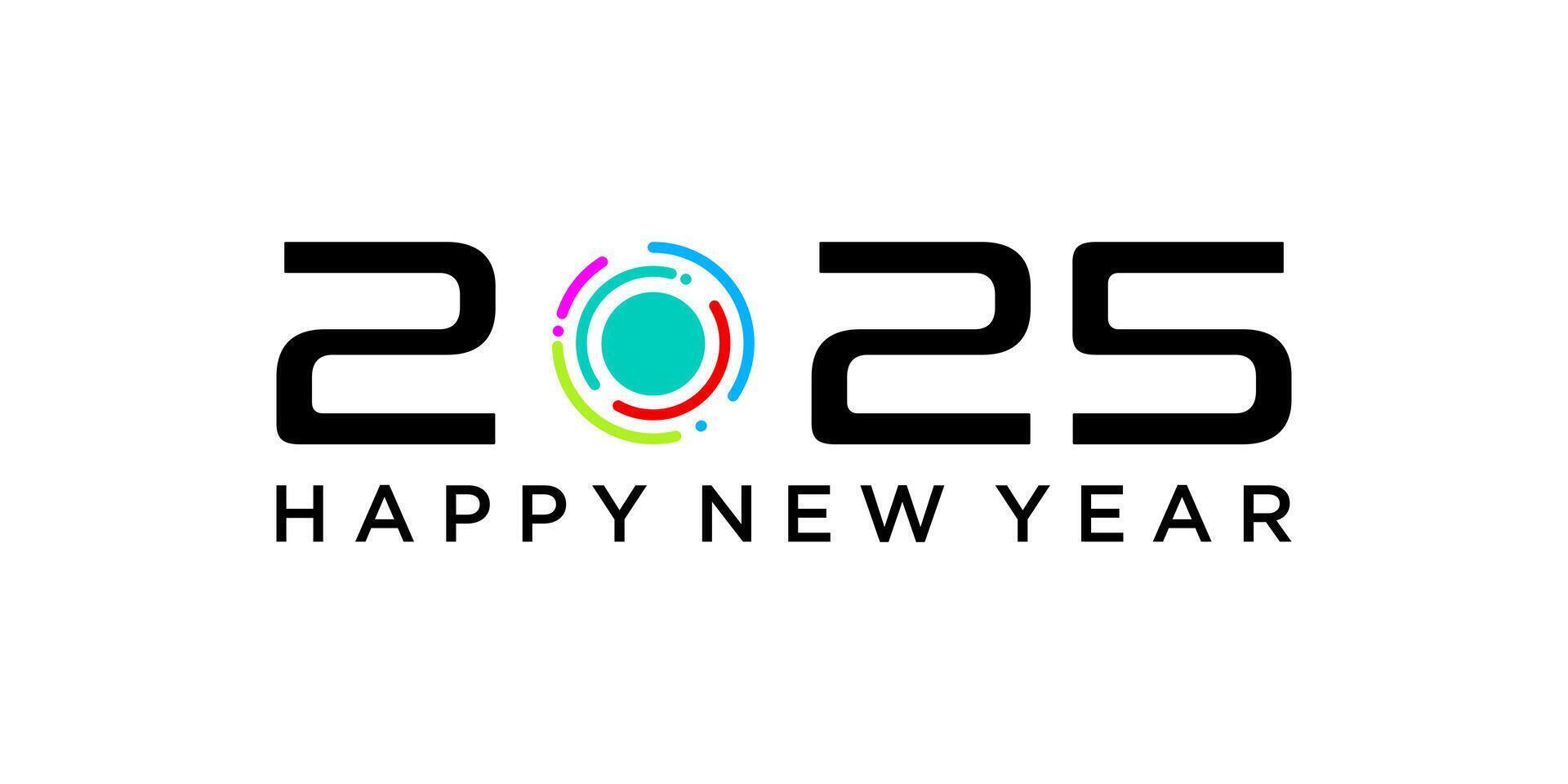 Happy New Year 2025 Background Design. Colorful New Year 2025 Design