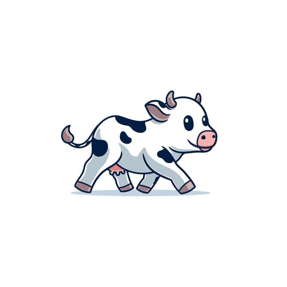 pequeño vaca linda dibujos animados vector